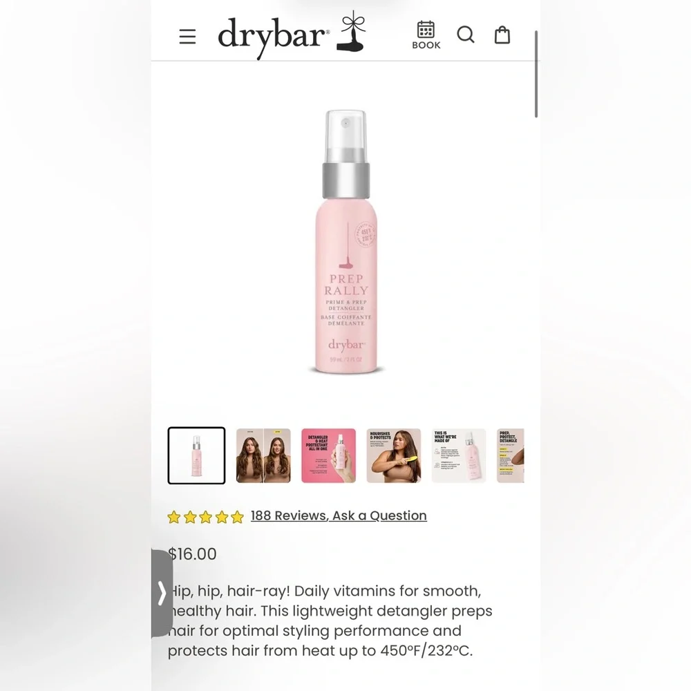 Drybar Travel Size Prep Rally Prime & Prep Detangler
